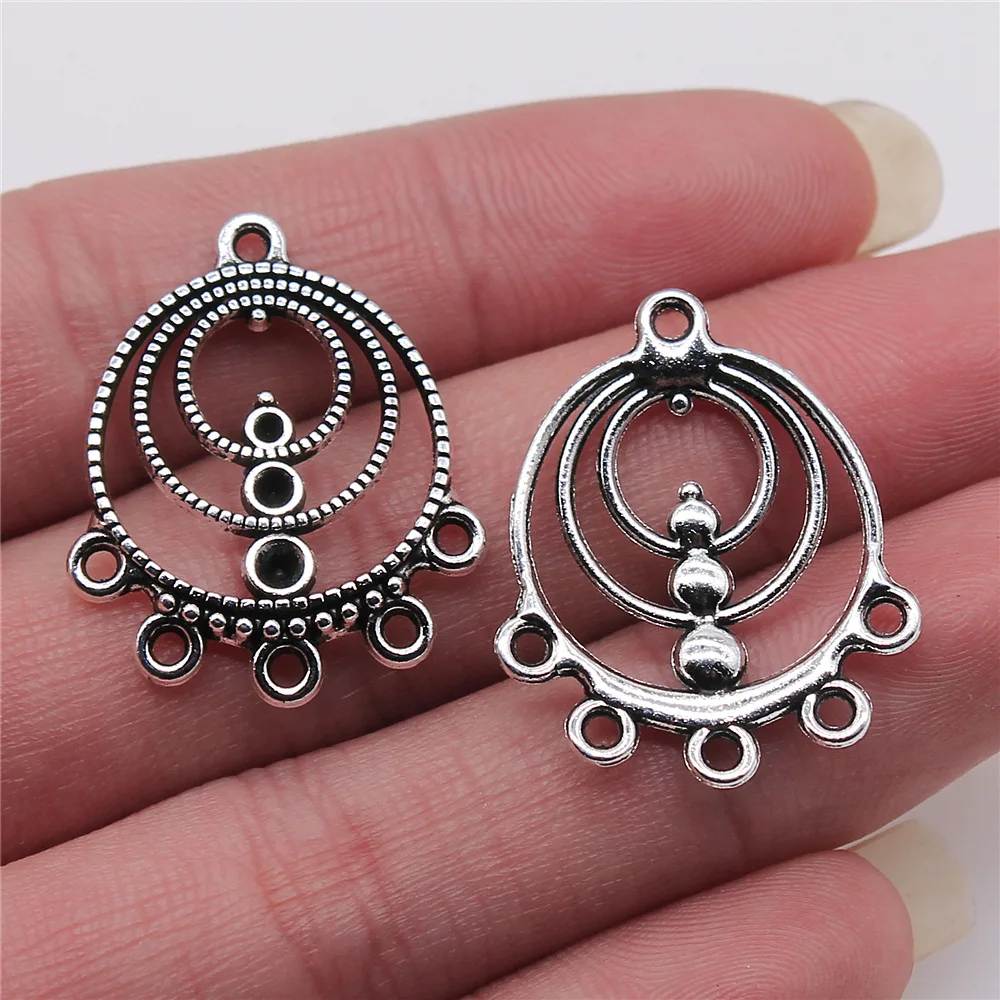 10pcs Porous Round Chandelier Earring Connector Charms For DIY Earring Making DIY Jewelry Making Findings Accessories