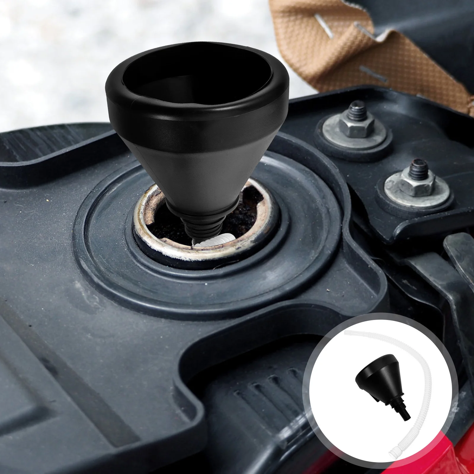 

Oil Funnel Large Capacity Long Neck Flexible Automotive Oil Filler Funnel Transmission Fluid Fuel Car Accessory