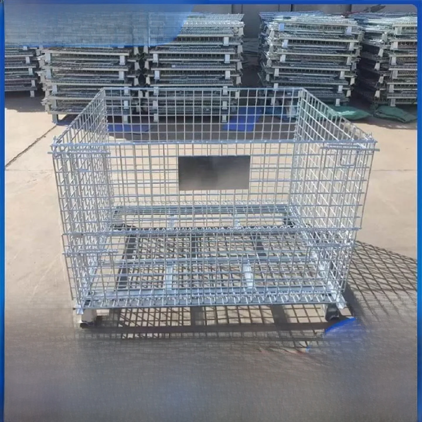 

Heavy Du Staing Steel Frame Warehouse Cage Me Iron eet et Box Storage Cage Pile up Ra Waste Material Box avin...