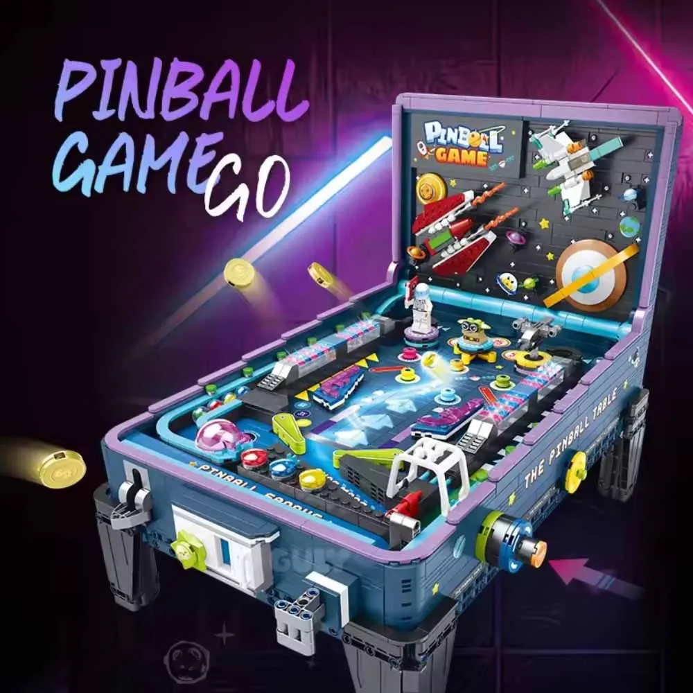 Creative idea GULY 60526 3D Retro Space Pinball Game Table Building Blocks with Lights Music City DIY Toy Birthday Gift 2309Pcs