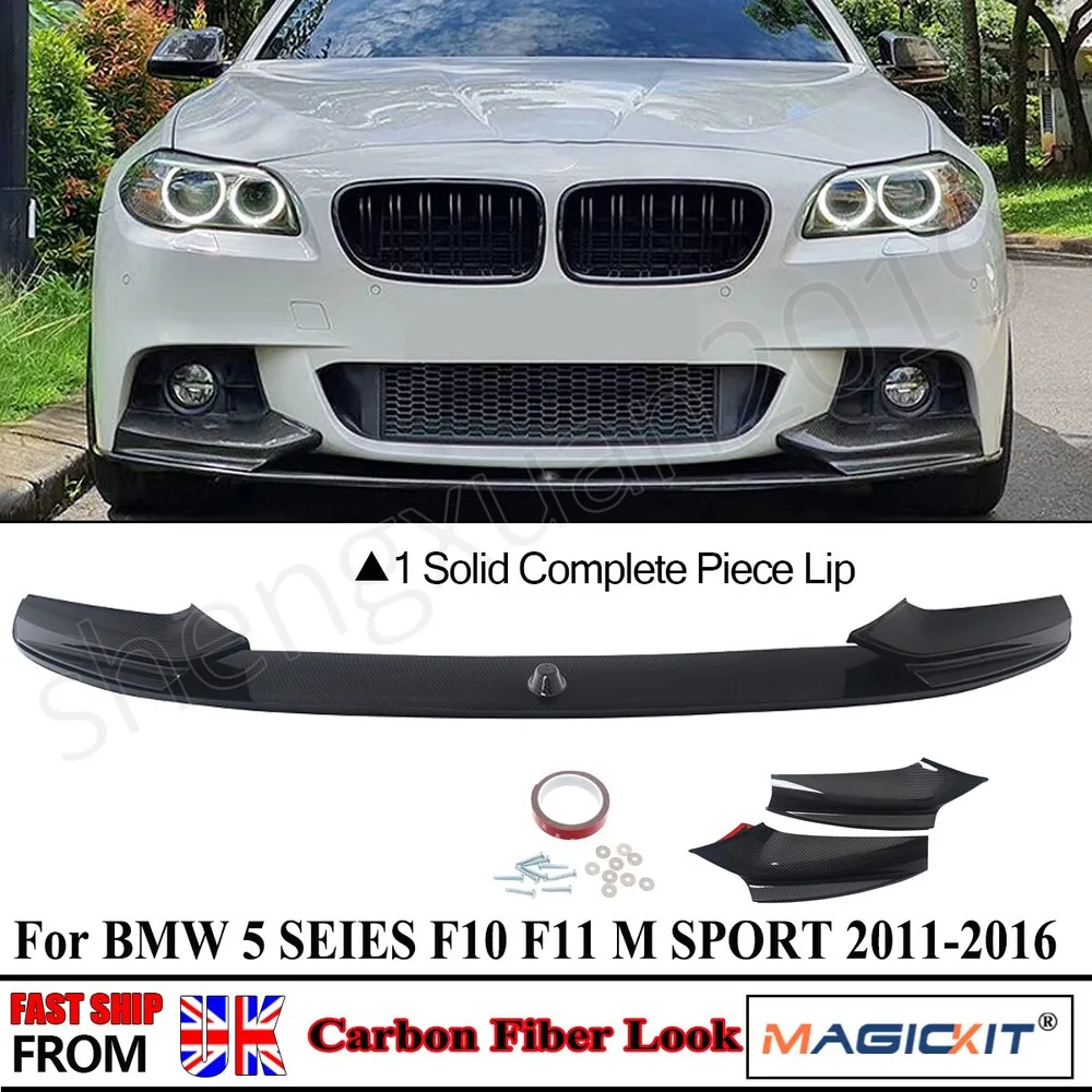 

For BMW 5 Series F10 F11 Front Bumpers Spoiler 518d 535d M Sport 2011 2012 2013 2014 2015 2016 Diffuser Spoiler Lip Carbon Look