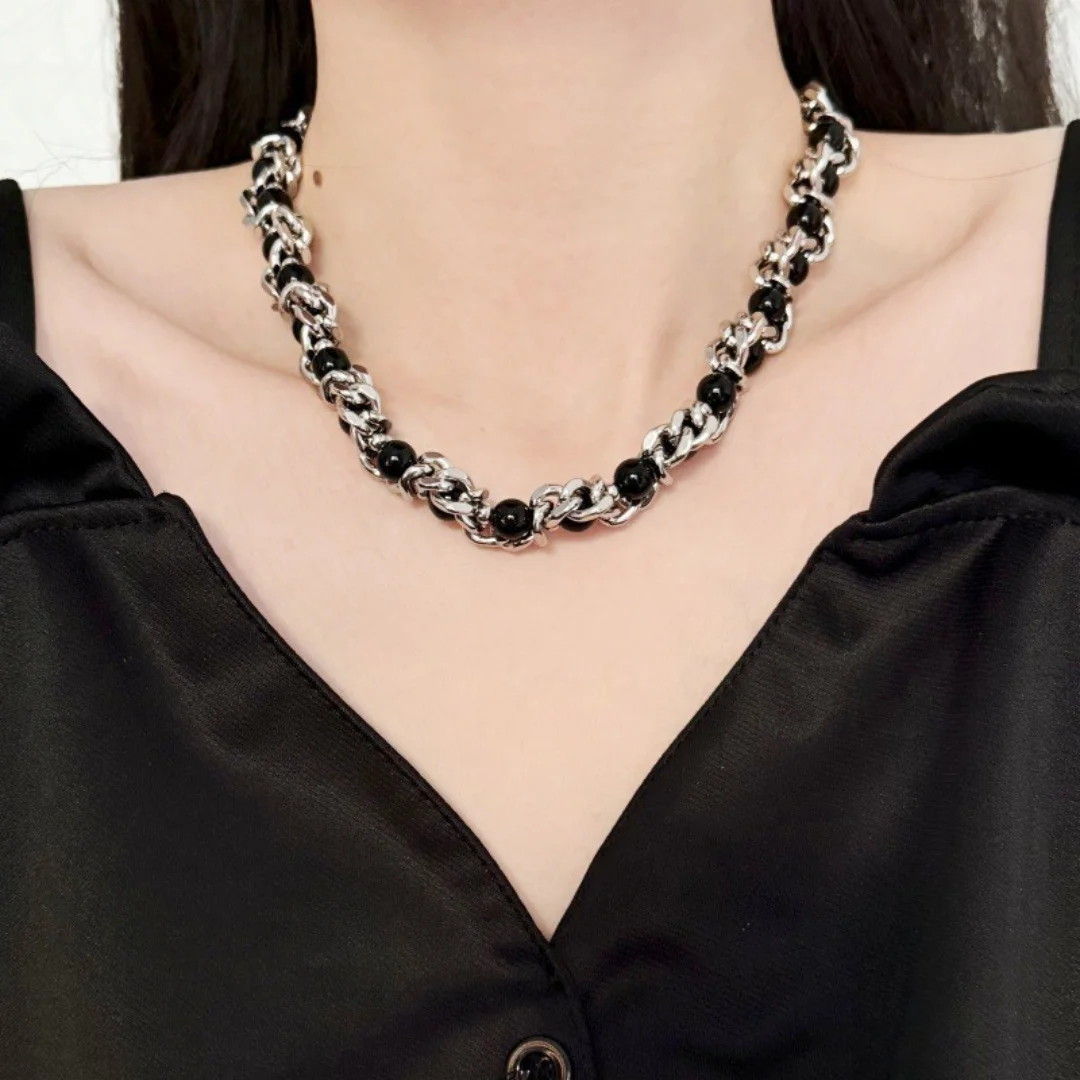 

DUTRIEUX Punk Women Men's Trendy Heavy industry Thick Chain Necklace Neo-Gothic Style Hip Hop Party Casual Accessory Jewelry