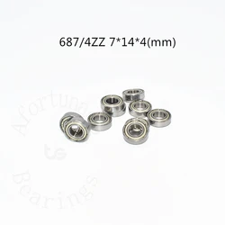 687-4ZZ Bearing 10 Pieces 687zz 7*14*4(mm) free shipping chrome steel Metal Sealed High speed Mechanical equipment parts