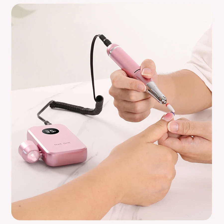 Professional 35000RPM Portable Electric Nail Drill Machine Display Nails Sander For Acrylic Gel Polish Rechargeable Nail Tool