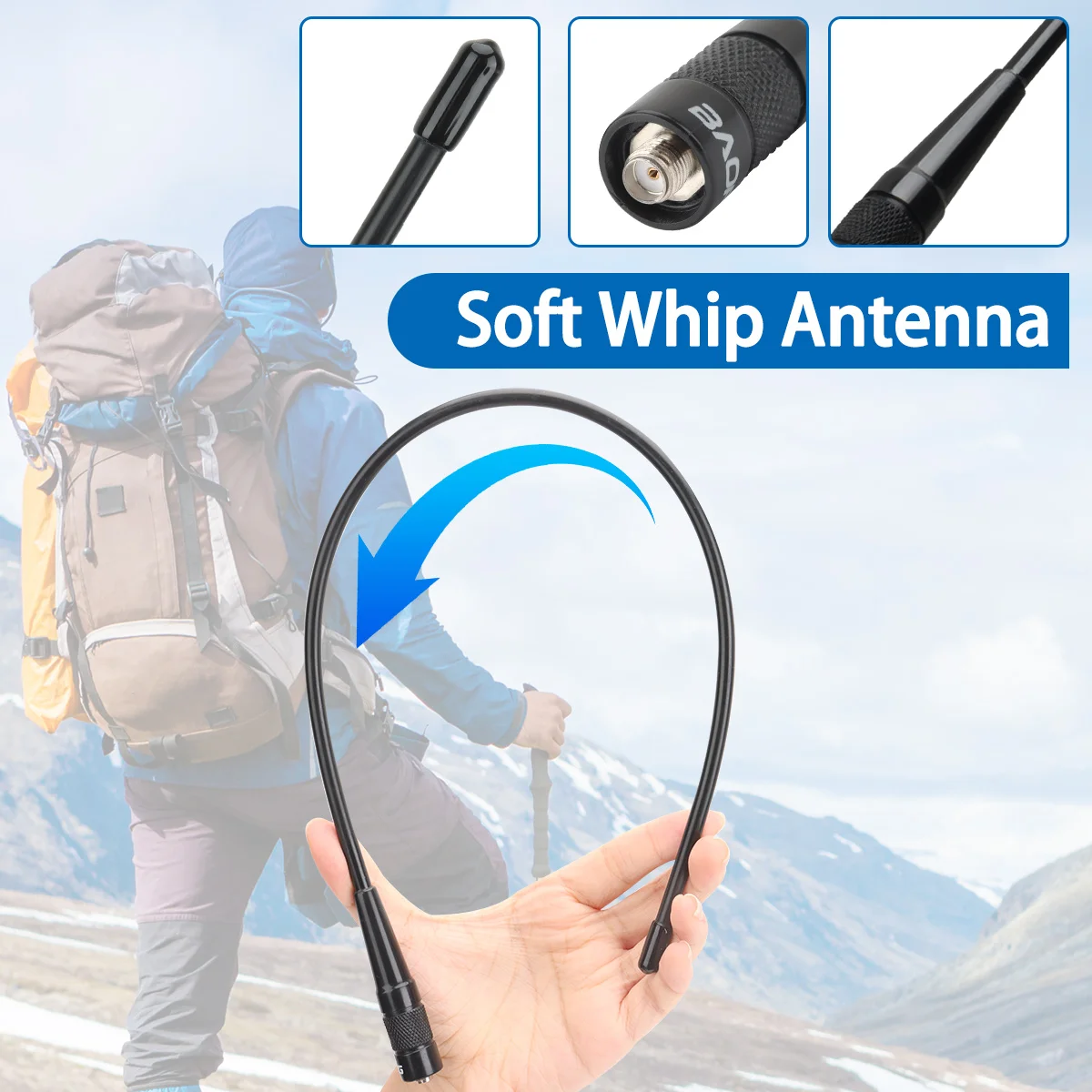 Baofeng Antenna AM-771 PRO SMA-Female 108-136MHZ Air Band Soft Whip 37cm/48cm Long Antenna With UV-32 UV-5RH Quansheng UV-K5 8
