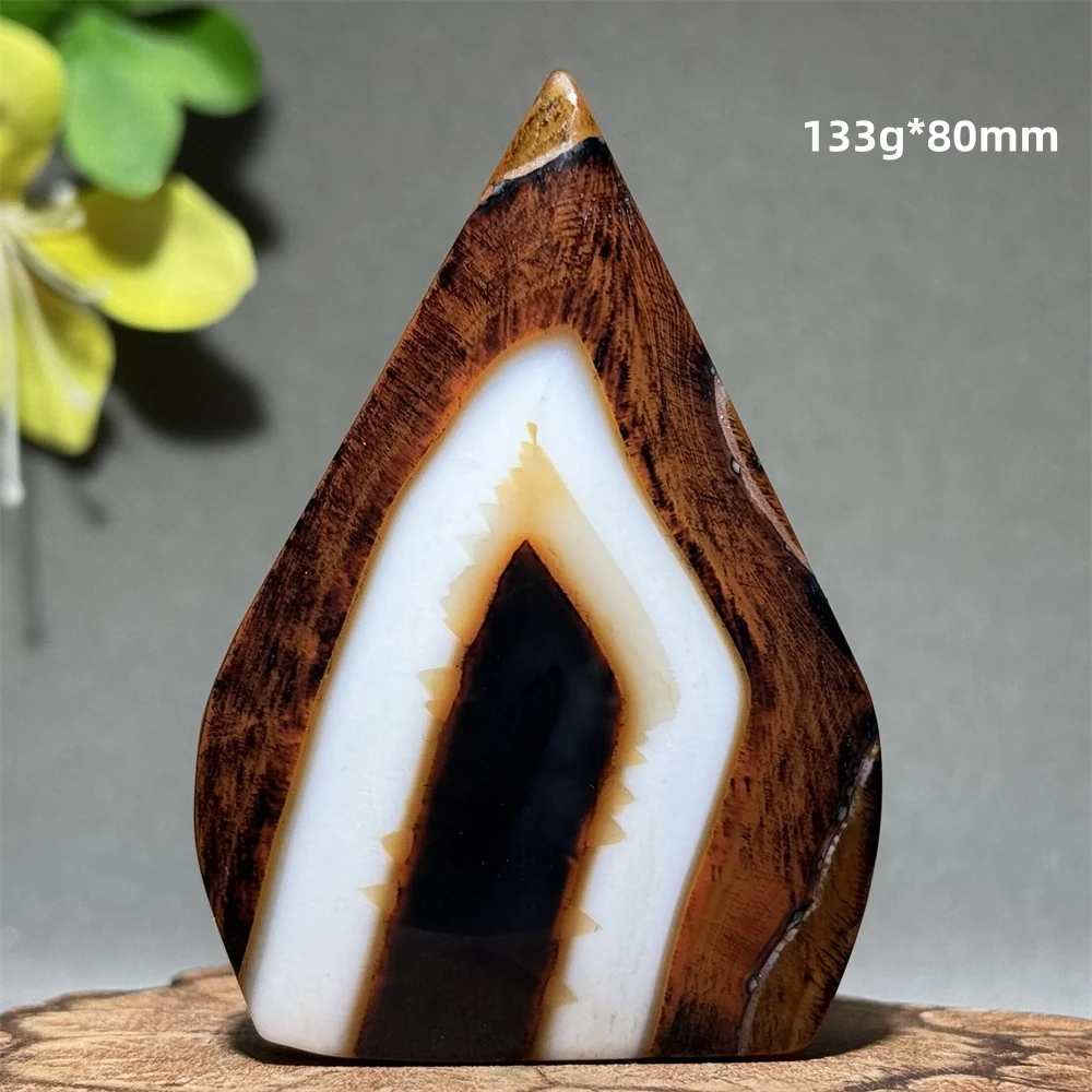 Natural Striped Agate Free Form Torch Mineral Stone Crafts Home Decoration Holiday Gift Energy Witchcraft Healing  Meditation