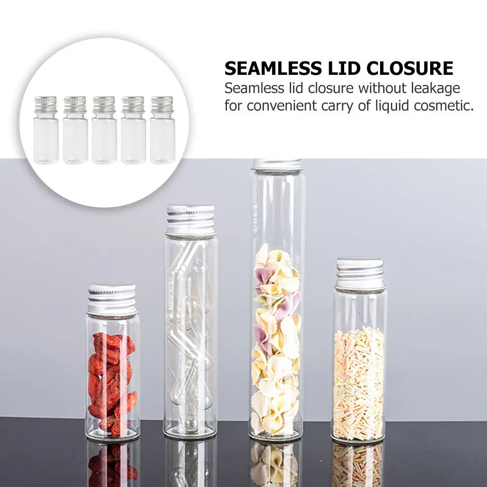 5Pcs Transparent Plastic Bottles Refillable Container Airtight Screw Cap Lightweight Travel Sample Bottles