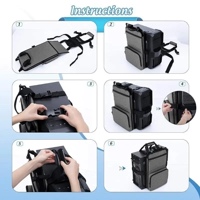 652F Desktop Carrying Case with Multiple Storage Pocket Bag for Keypad Cable