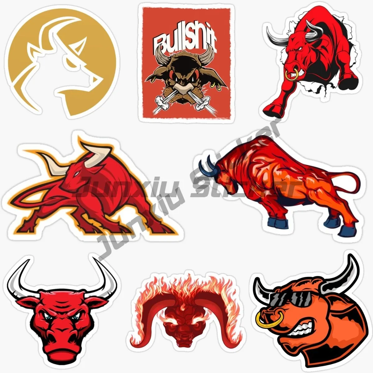 Angry, Stubborn, Disobedient Cow Red Bullfight PVC Car Sticker Sticker Auto Body Window Car Motorcycle Car Styling