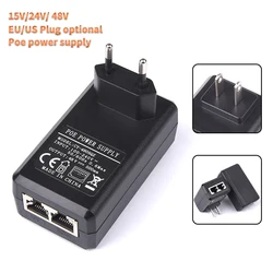 1000Mbps POE Injector 15V1A/24V1A/48V0.5A Output EU US Plug For CCTV IP Camera Power Supply POE Adapter Phone AP