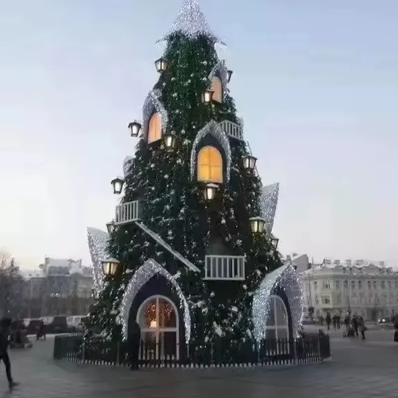 Customizable Large Acrylic Christmas Tree Decoration with LED Lights DC/AC/Solar/Battery Power Supply