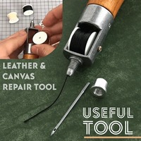 Integrated Wooden Handle Hand Sewing Awl - DIY Leather Craft Tool for Shoe Repair & Leather Goods Stitching