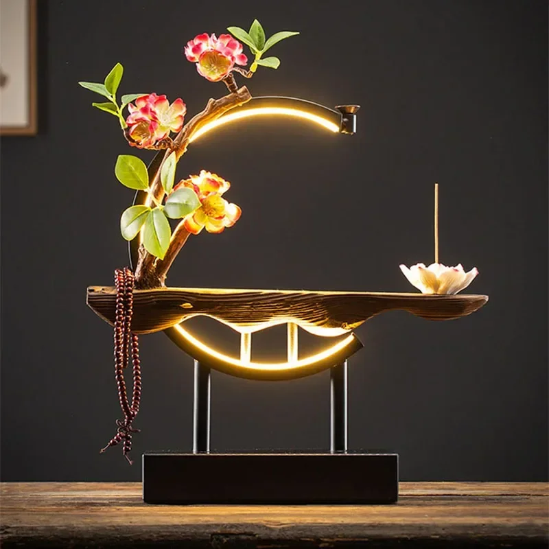 Waterfall Backflow Incense Burner Ladies Incense Stick Holder Buddha Handmade Flower Censer Home Decoration Ceramic Burner view 3