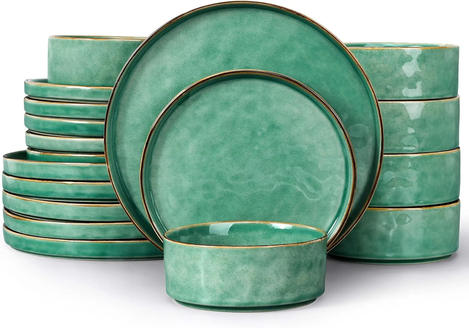 طقم أدوات مائدة سيراميك مكون من 18 قطعة طقم أواني طعام سيراميك تتضمن أطباق وأوعية تصميم حديث أدوات مائدة متينة مثالية لـ #2