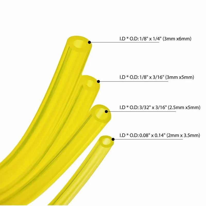 4 sizes Yellow Hose Pipe Tubing Trimmer Chainsaw Blower Fuel pipes Replacement Set Kit Tube Accessories Engine