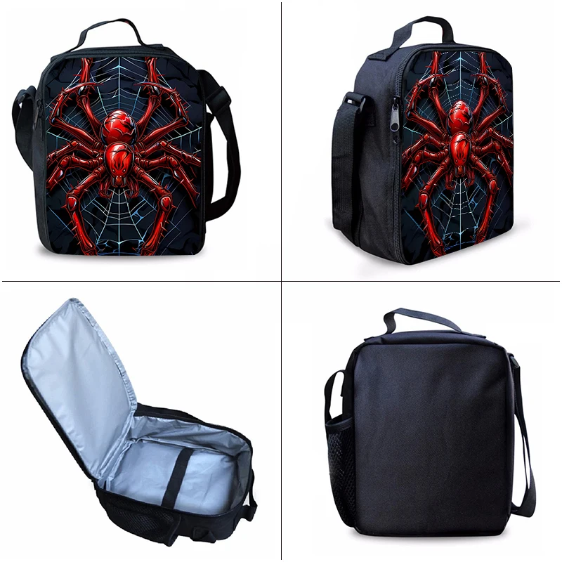 Red Spider Three Piece Backpack Set For Boy And Girls Best Gifts 3D Cartoon School Backpack For Children