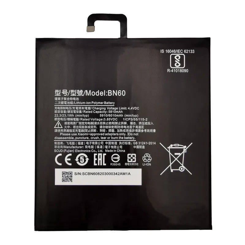 2025 Years BN60 Battery For Xiaomi Pad 4 Tablet Pad4 MiPad4 6010mAh High Capacity Battery Bateria + Free Tools
