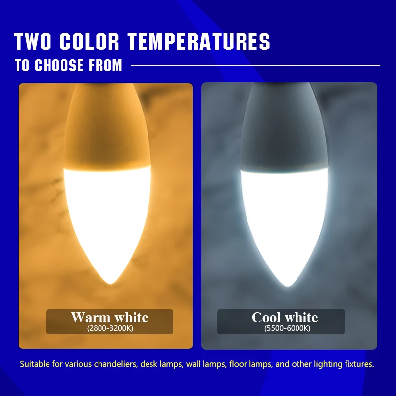 1-10 قطعة مصباح ليد لمبة E14 LED مصباح داخلي دافئ الباردة الأبيض ضوء 5 واط 7 واط 110 فولت-220 فولت LED شمعة لمبة ديكور المنزل الثريا #5