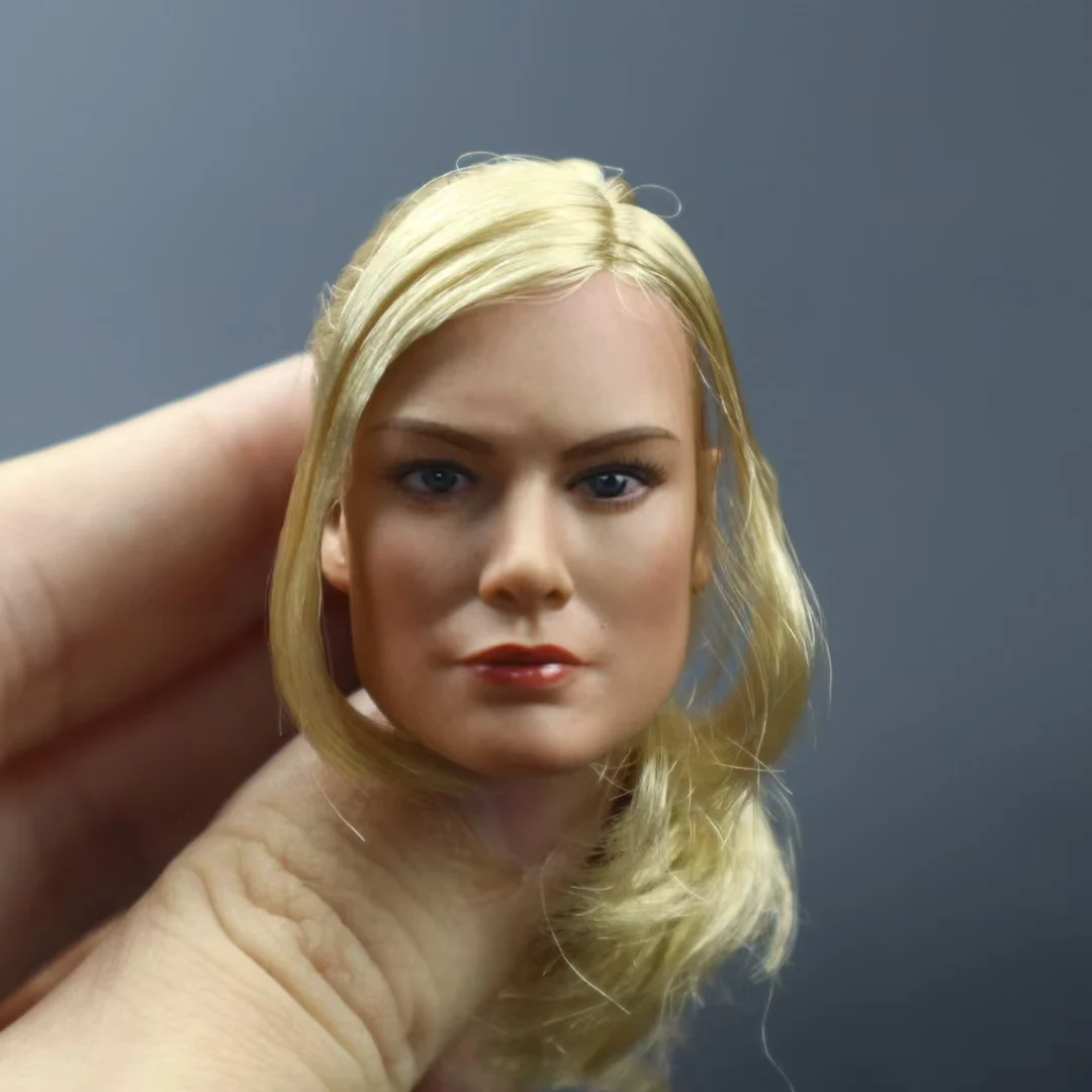 

1/6 Female Soldier European Beauty Brie Larson Head Sculpt Cool Blonde Girl Head Model For 12'' Action Figure
