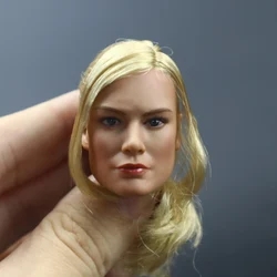 1/6 Female Soldier European Beauty Brie Larson Head Sculpt Cool Blonde Girl Head Model For 12'' Action Figure