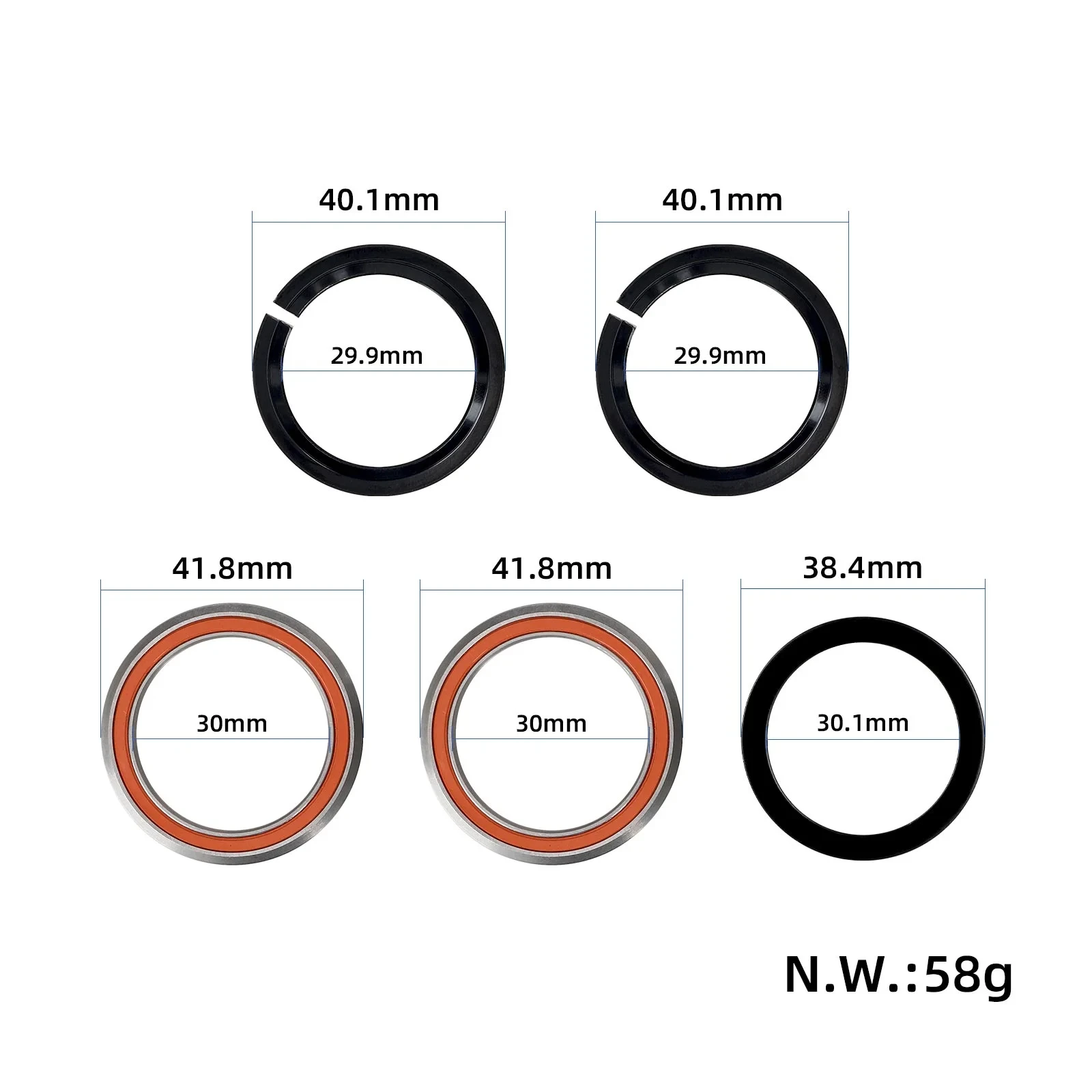 5-Piece Bowl Set For Kamikaze K1 Front Fork Fold Pole Internal Steering Bearing Scooter Electric Scooter Repair Parts