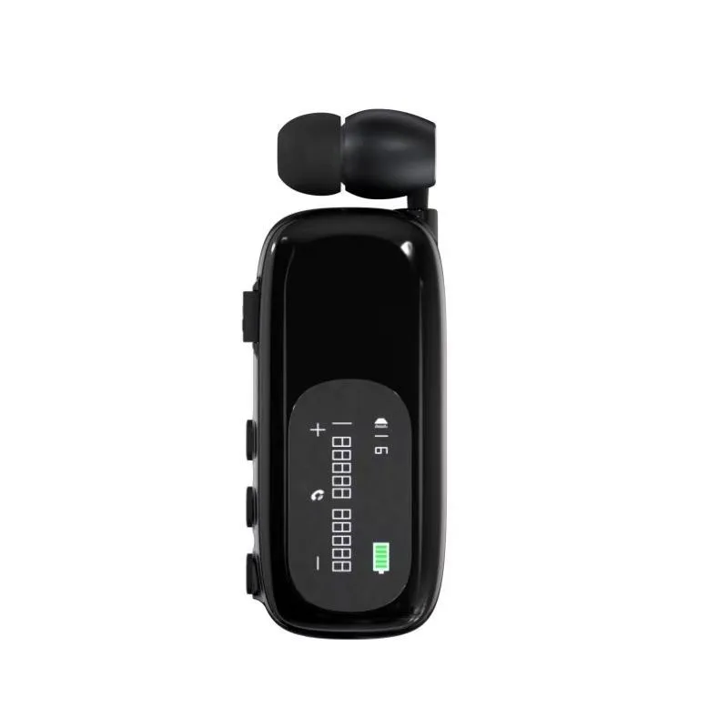 

LCD Display V5.4 Call Vibration Voice Broadcast 20 Hours Working Adjustable Line Lapel Clip Wireless Business Headset