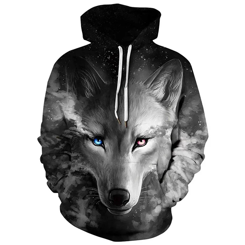 

American 3D Printed Sweatshirt Spring Autumn Men's Youth Domineering Animal Wolf Personality Clothes Jacket Hoodie Trend