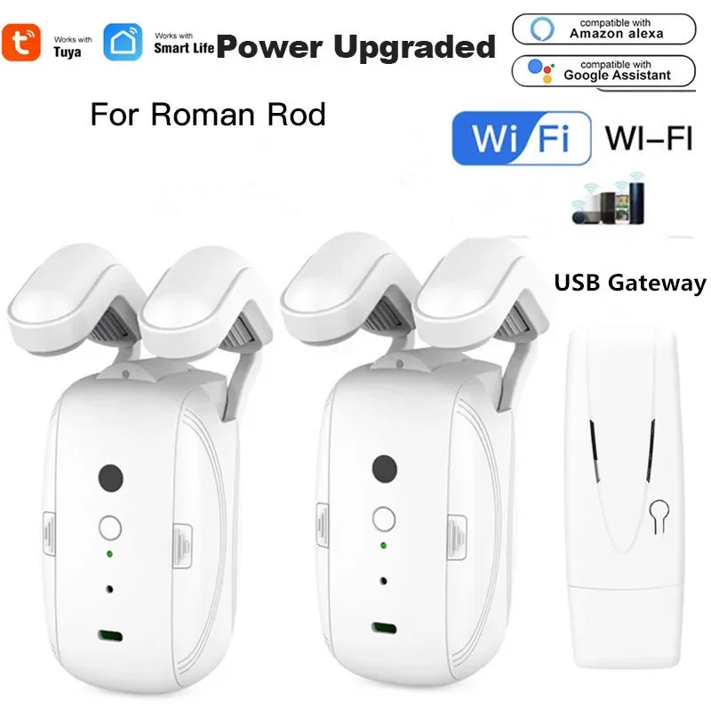 Wifi Smart Automatic Curtain Opener Bluetooth Roman T U Rail Track Curtains Switch Robot Remote Control Alexa Google Home