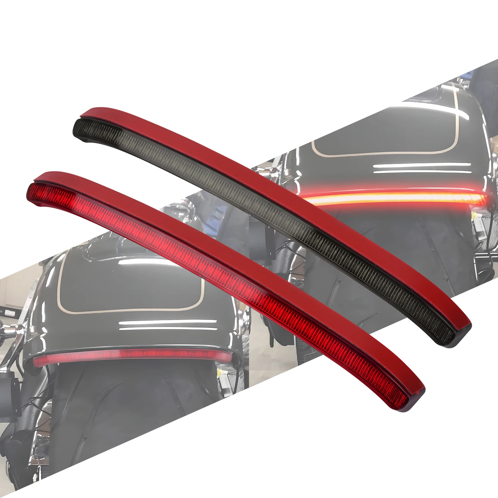 

Motorcycle LED Rear Fender Brake Light Turn Signal Indicator Running Lamp For Harley Softail Fatboy FLFB FLFBS 18-25 Taillight