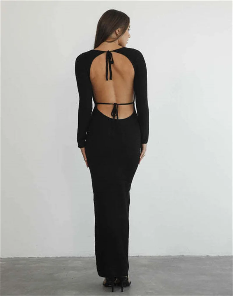 Penutup Bikini Lengan Panjang untuk Wanita Gaun Pantai Bodycon Perban Pakaian Renang Rajutan Tunik Gaun Maxi Musim Panas Pakaian Pantai