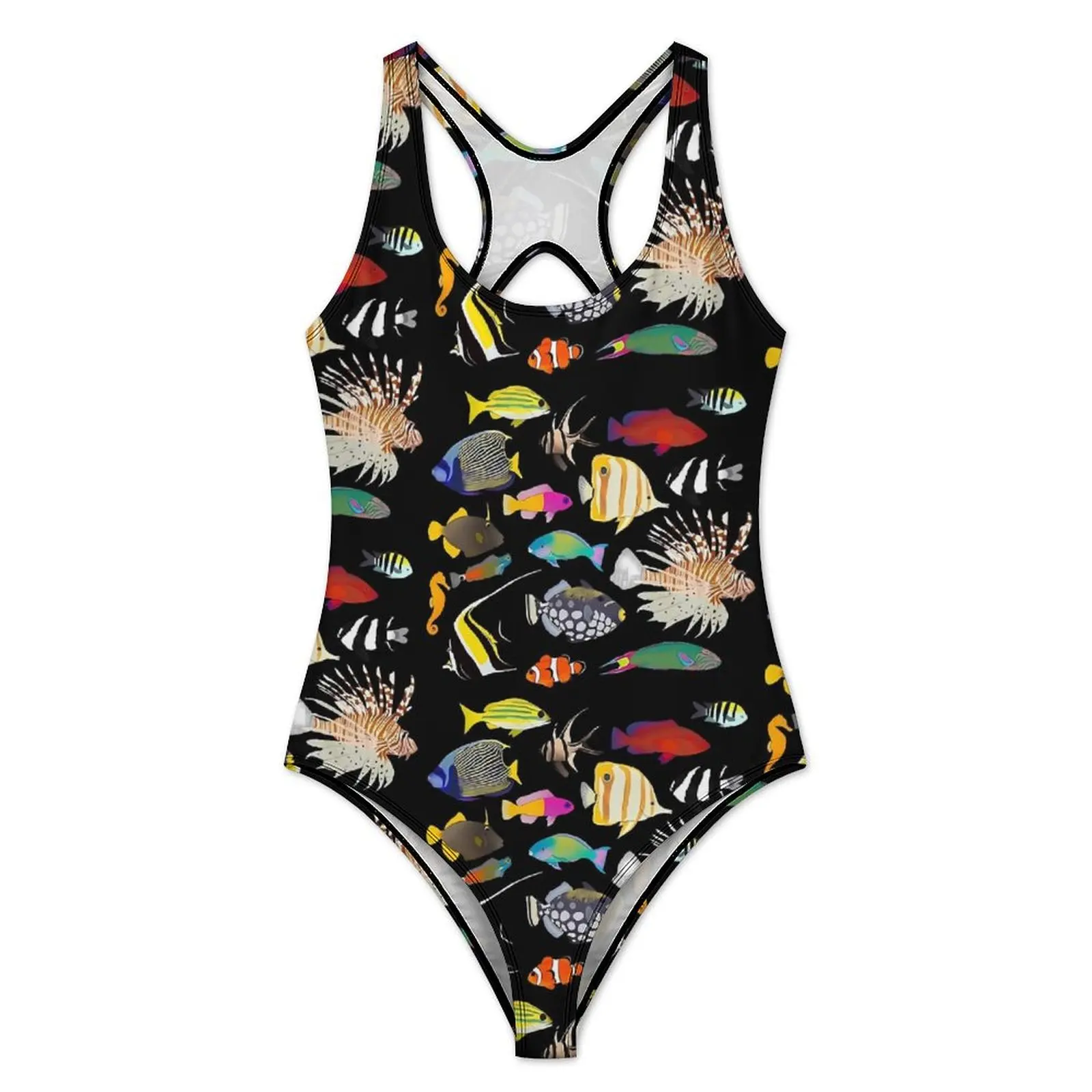 Color Sea Fish Swimsuit Coral Reef Fishes Push Up Swimwear One Piece Holiday Bathing Suits Swimsuits Sexy Design Beach Outfits