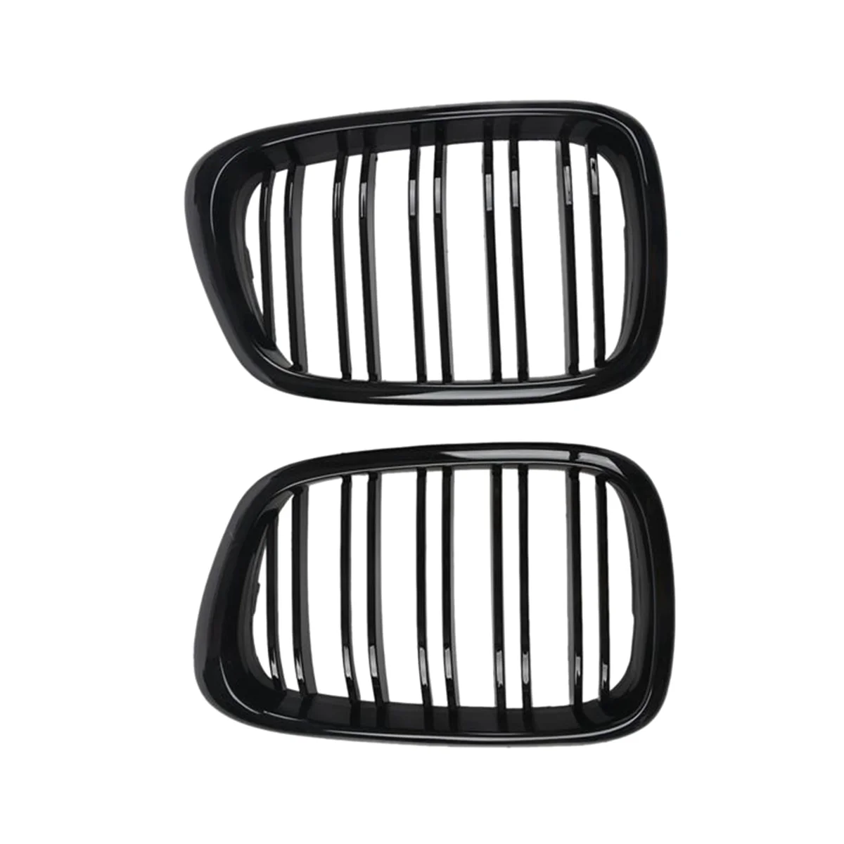 Griglia a doppia linea della griglia del rene del cofano anteriore nero lucido per BMW E39 serie 5 525 528 1995-2004 51137005837 51137005838