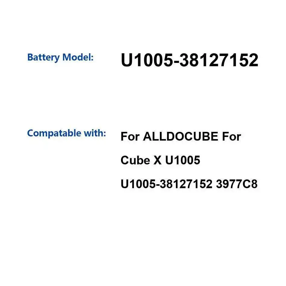 

Long Lasting For Cube X U1005 U1005-38127152 3977C8 Laptop 8000Mah Battery Safe