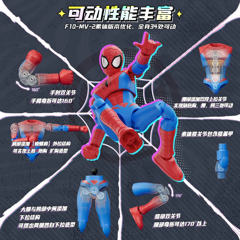 GV05 BLOKEES Venom SpiderMan Miles Morales Gwen Spider-Ham Doctor Octopus Mysterio Collection Action Figure Blind Box Toys Gifts
