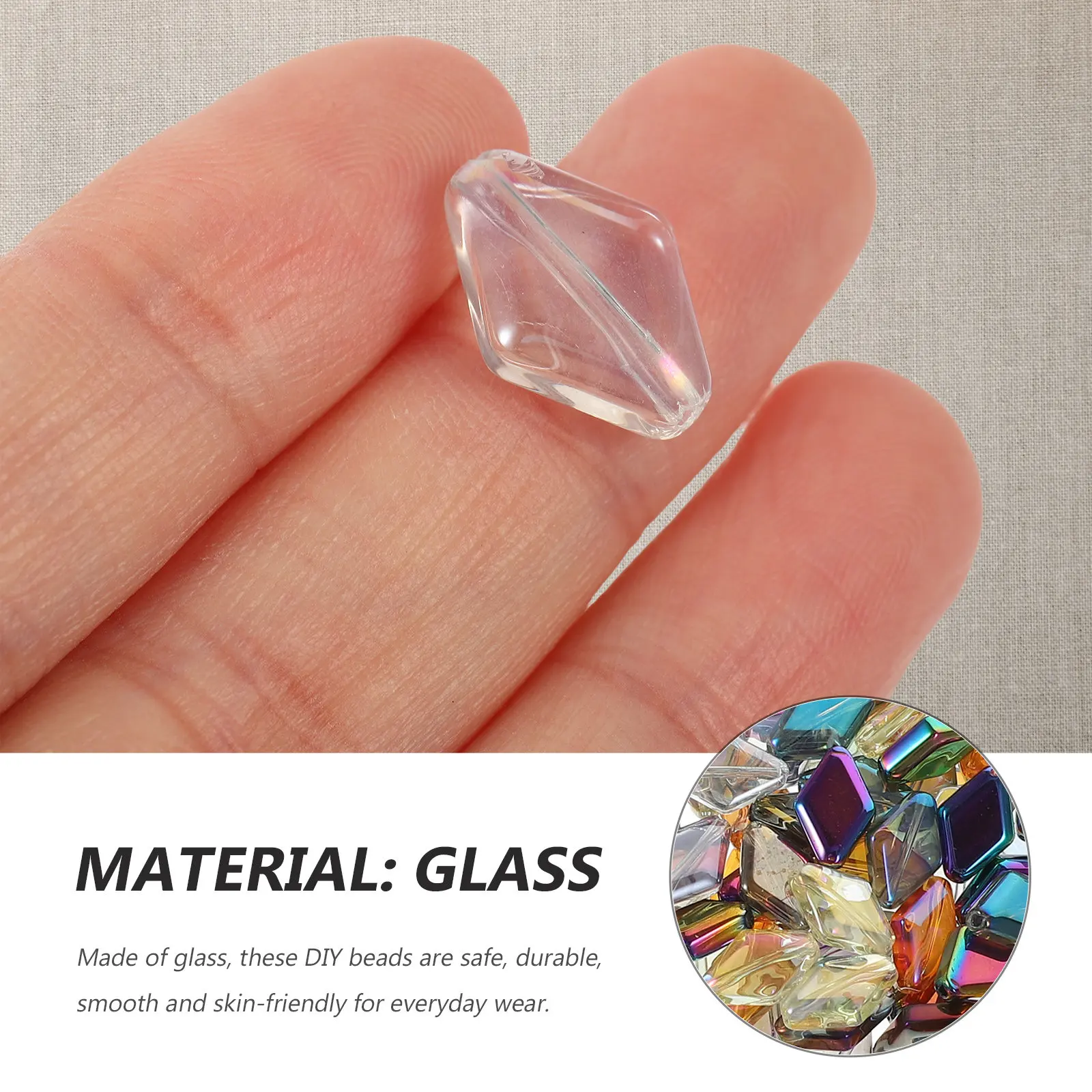 

200 шт. переливающихся стеклянных бусин в форме бриллианта для браслетов, изготовления украшений своими руками, разделительных бусин, рассыпных бусин, подвесок, стеклянных бусин