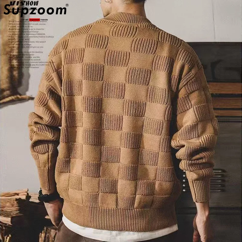 Supzoom 2024 New Arrival Retro Casual Cartoon Pulloverse Couple Men\'s Top Fashion Winter Couple Knitted Sweater