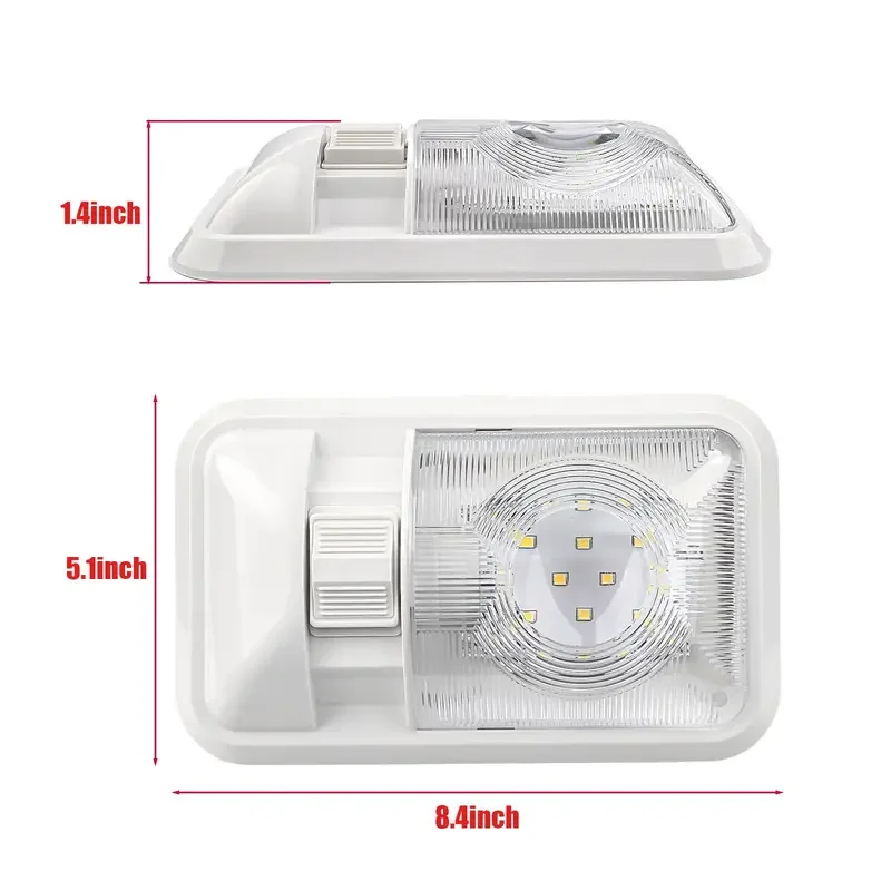 1PC 12V LED Ceiling Dome Light with ON/Off Switch Natural Light Vehicle Interior Reading Lamp for RV Camper Van Motorhome Boat