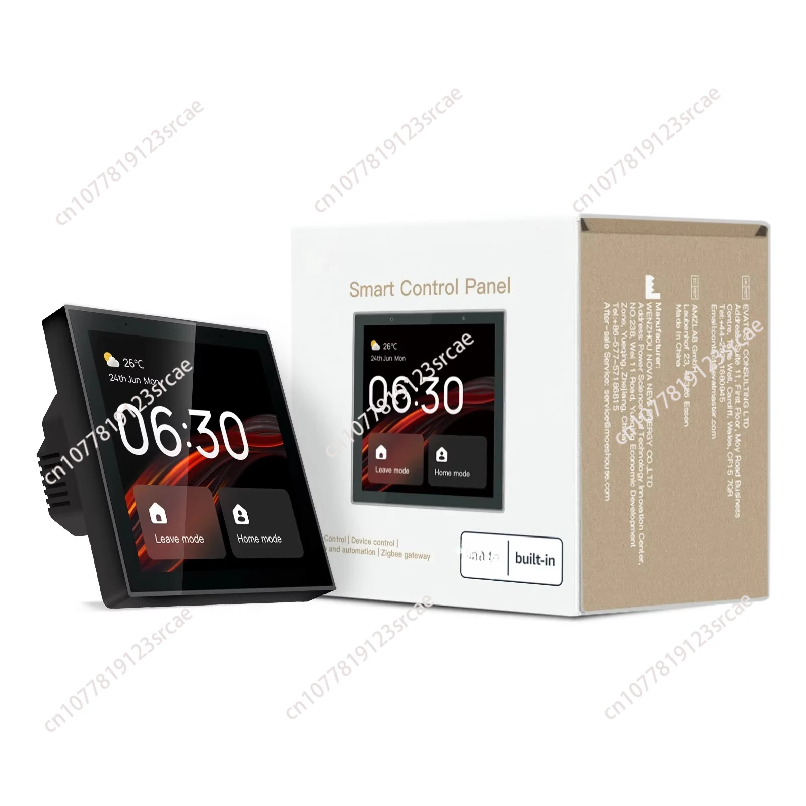 

2024 4-inch Tuya smart home zigbee system dimmer switch scene panel light and curtain control, built-in alexa