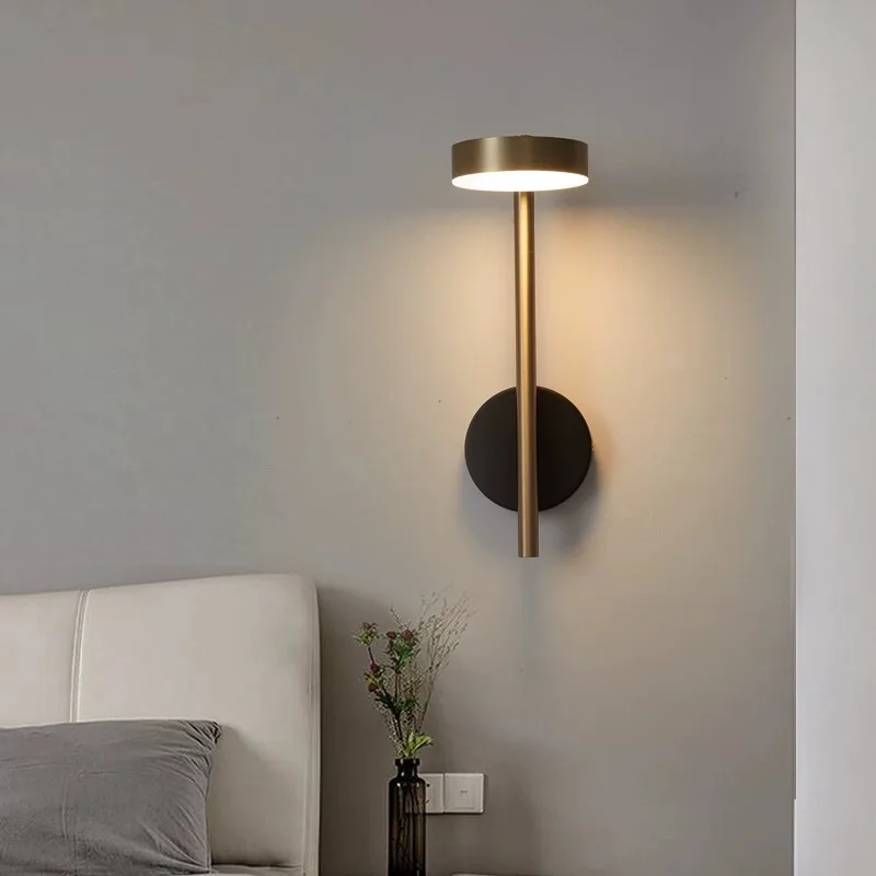 Simple LED Wall Lamp 8W Bedroom Living Room Rotation Adjustable Wall Light Aisle Study Reading Sconce Gold Black Wall Lamps