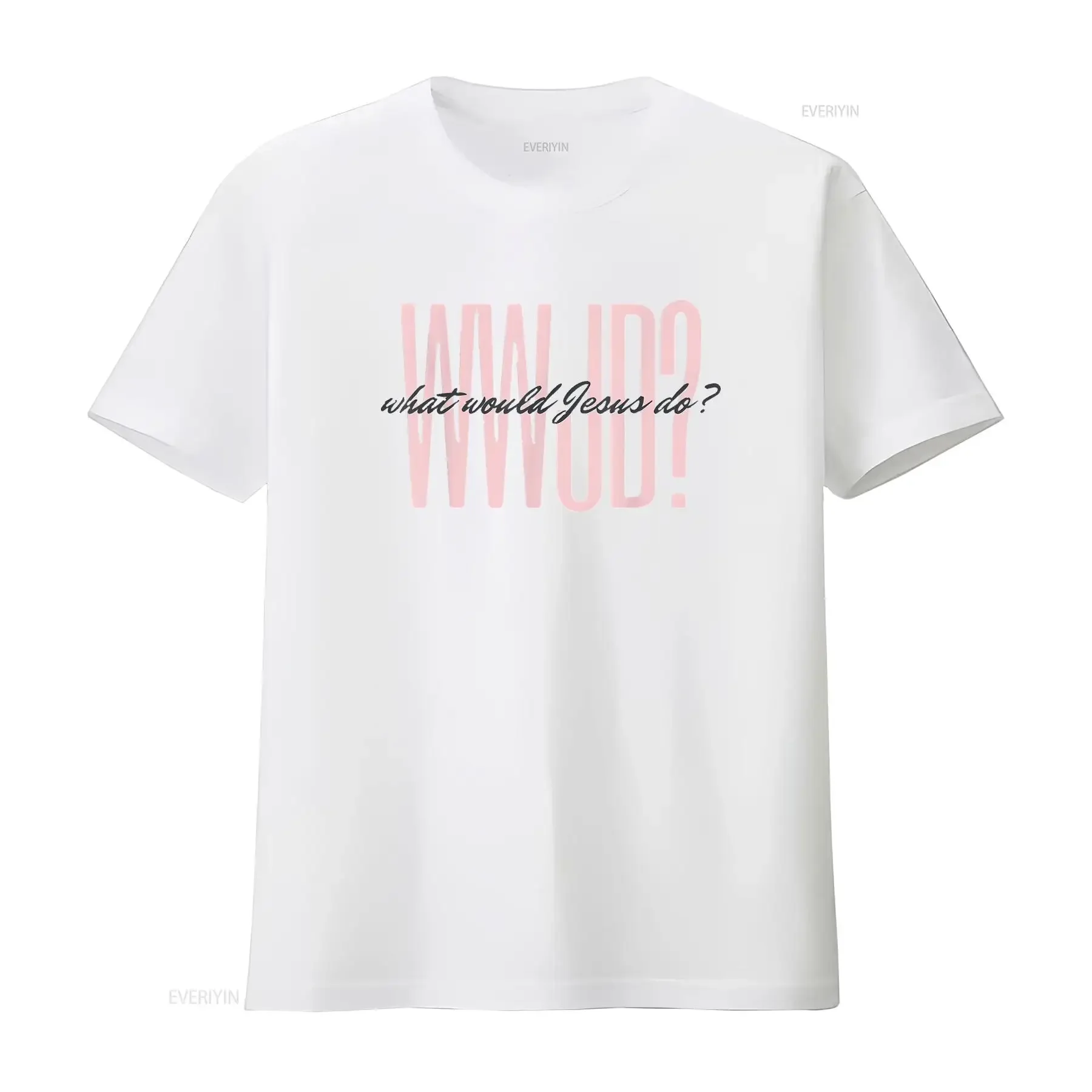 تي شيرت WWJD ماذا سيفعل يسوع هو الحب الأول مع طباعة فريدة ومريحة عتيقة مغسولة قليلاً