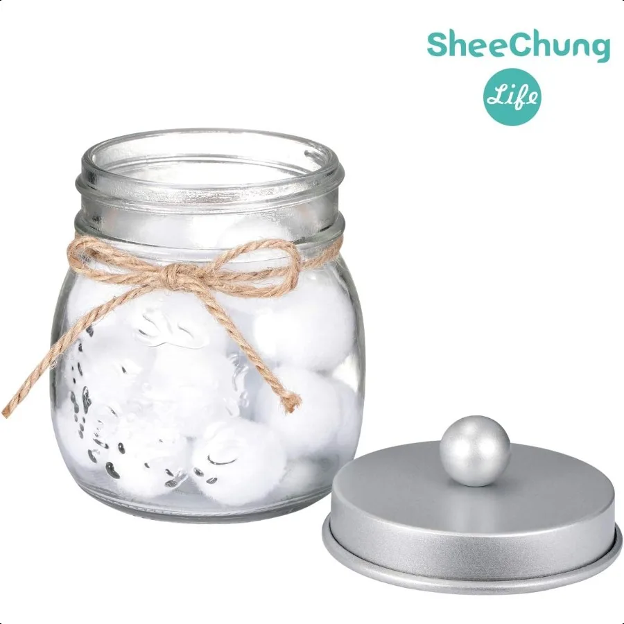 2 Pack Qtip Holder for Bathroom Cotton Swab Holders Cute Mason Jars Decor Bathroom Decor and Accories for Cotton Round Pads Bal