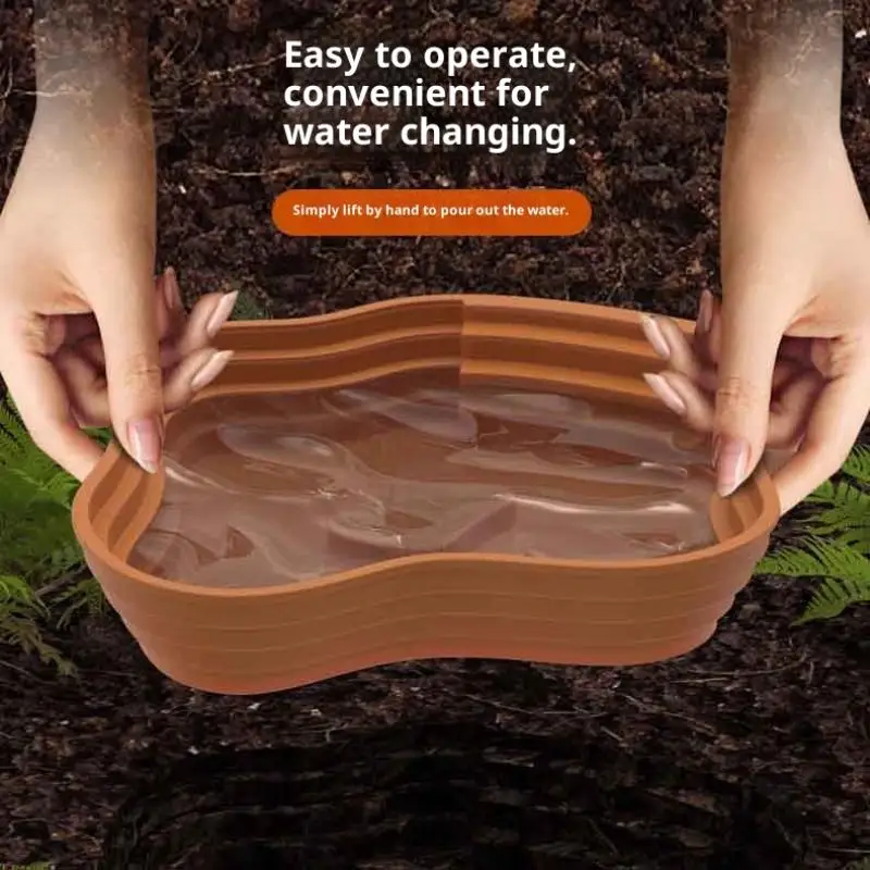 Turtle Frog Bathing Basin With Anti-Slip Ramp Can Also Be Used As Food Bowl And Water Basin For Reptiles And Amphibians