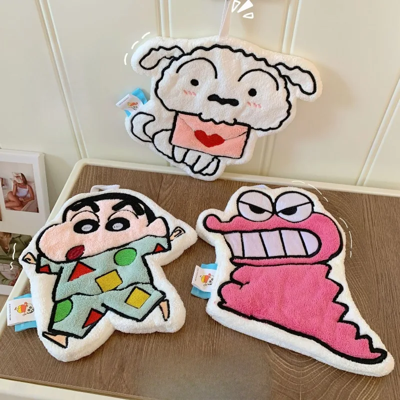 Crayon Shin-chan Crocodile and Shiro Animation Cartoon Cute Quick-Dry Towel High-Value Portable Hanging Absorbent Square Towel