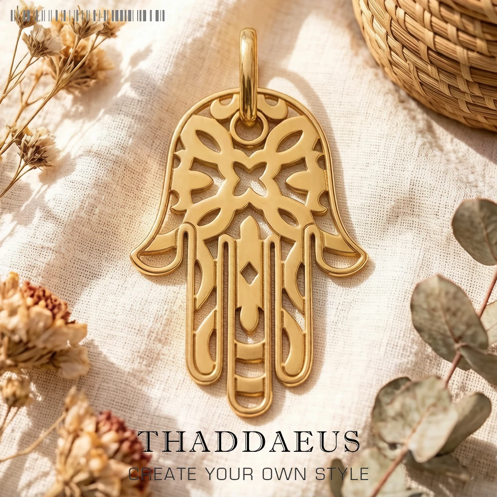 

Подвеска «Рука Фатимы», совершенно новое ювелирное изделие из чистого золота, европейский аксессуар, подарок из стерлингового серебра 925 пробы для женщин и мужчин