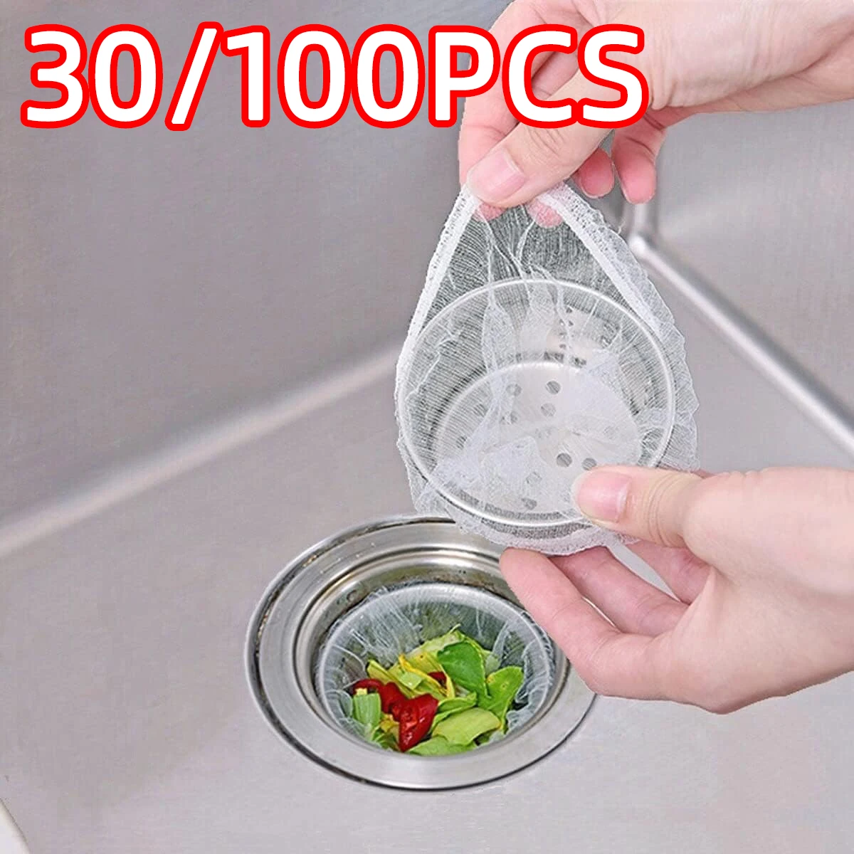 30/100pcs Sink Filter Screen Kitchen Sink Anti Clogging Net Bathroom Drain Anti Clogging Net Kitchen Filter Screen Anti Clogging