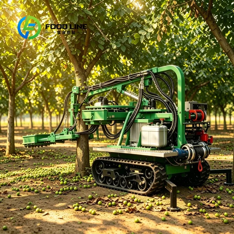 Custom Walnut Almond  Harvesting Crawler Mounted Fruit Shaker Fast Harvesting on Hillside Orchards Crawler Fruit Shaker Machine