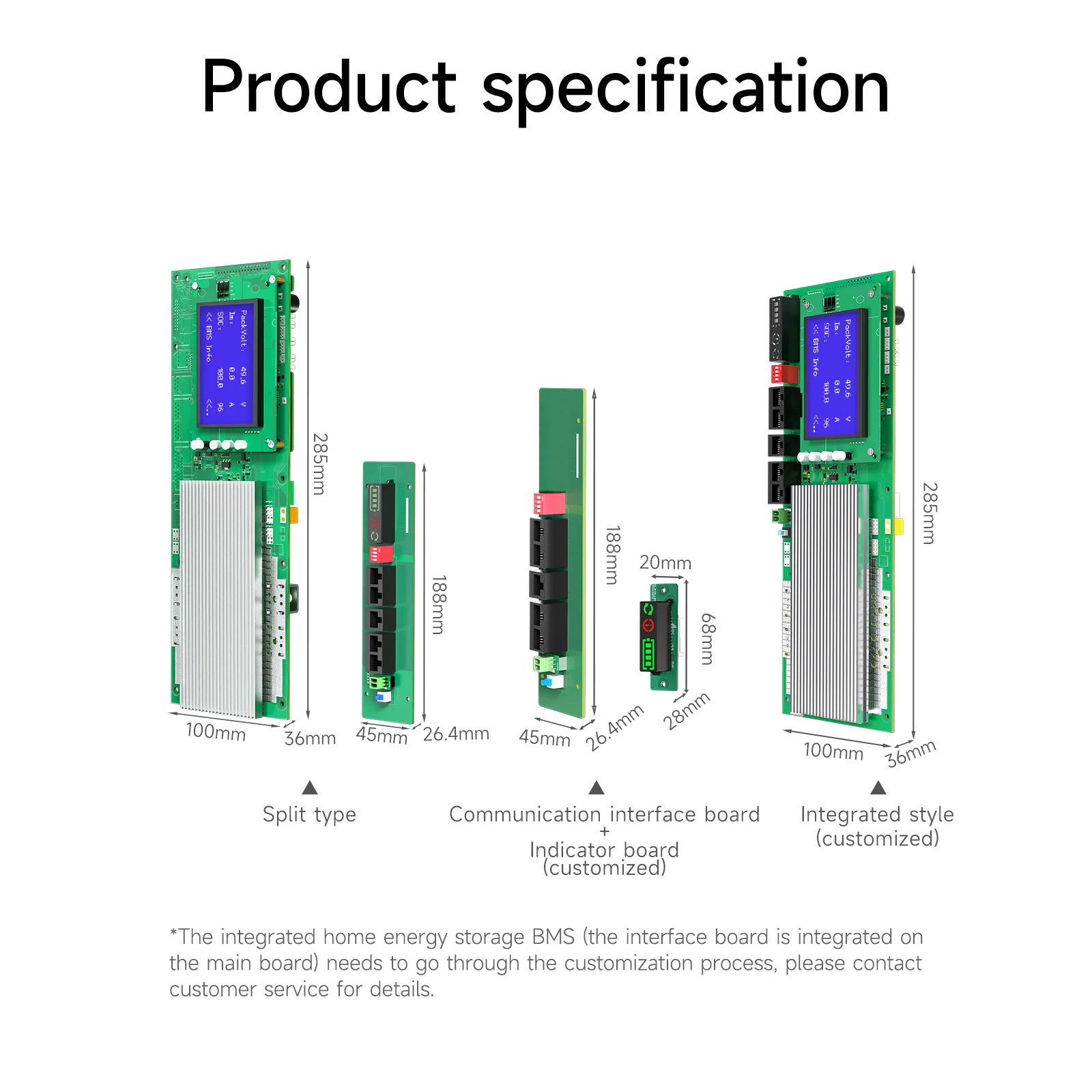 Daly Smart BMS with 1A Active Balance Lifepo4 8S 24V 16S 48V 100A Household Energy Inverter DEYE  PYLON Victron Voltronic