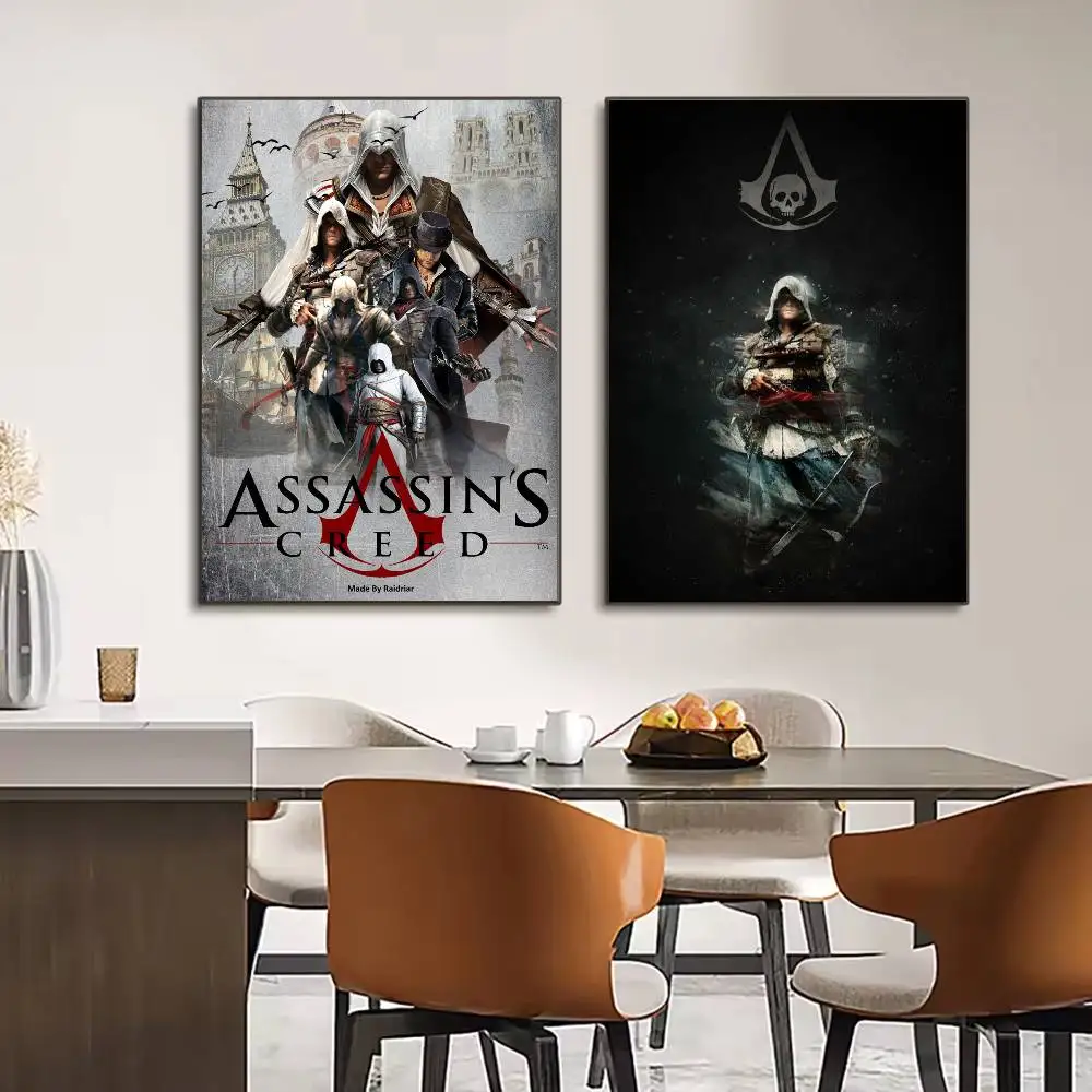 لعبة A-A-Assassin S C-CreedS ملصق فني مع مطبوعات غرفة نوم المنزل غرفة المعيشة الديكور هدية #4