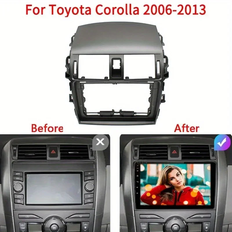 2 din Android автомобильный радиоприемник Fascia для Toyota Corolla 2006-2013, рамка для автомобильного радио, монтажная панель, автомобильная стерео панель, комплект приборной панели, рамка