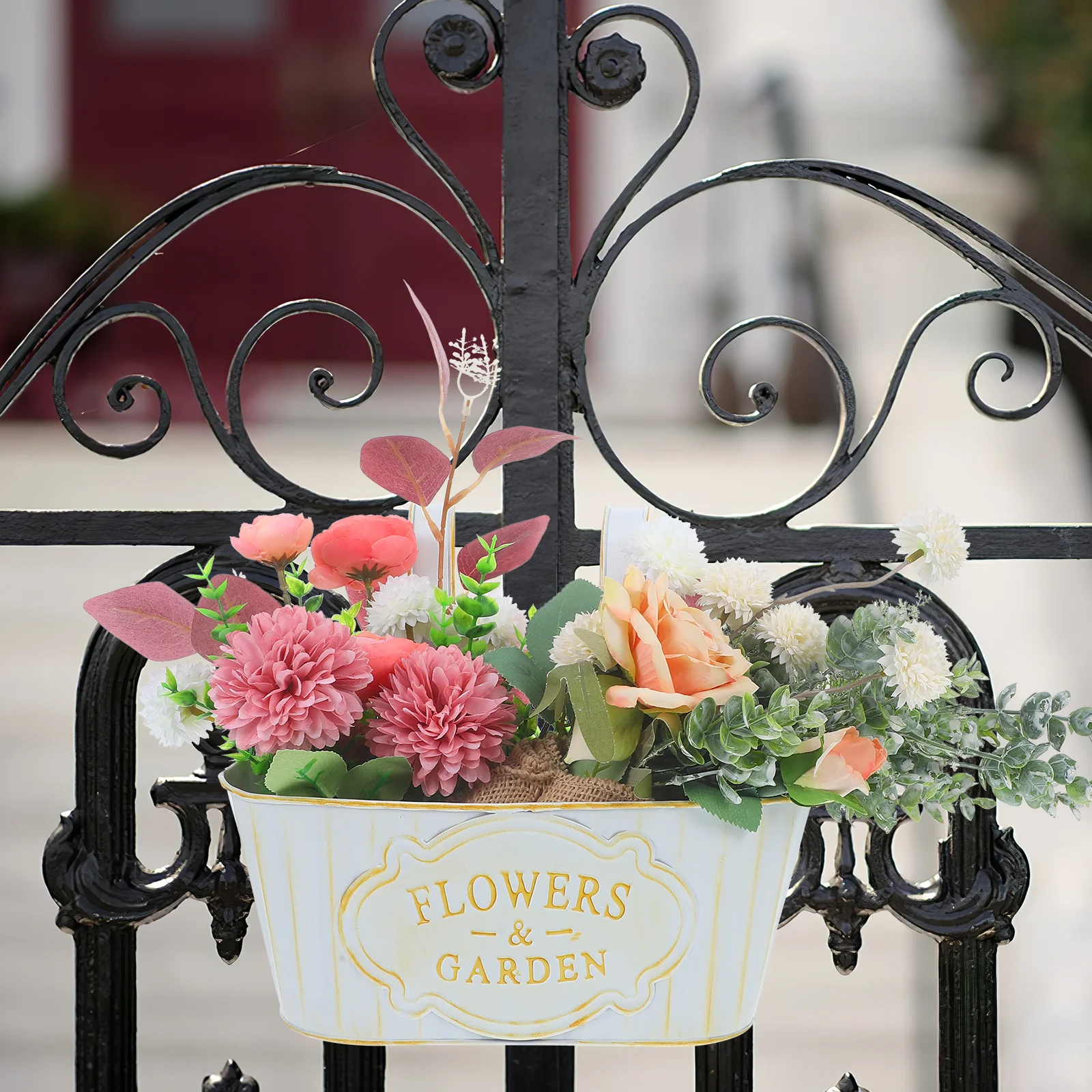 

Wall Hanging Flower Pot Metal Garden Planter Box For Outdoor Balcony Fence Patio Decoration Hanging Planters Container